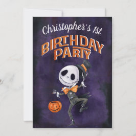Halloween Black Orange Spooky Niedlich 1. Geburtst Einladung