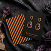 Halloween Black Orange Strip Earring Display Card