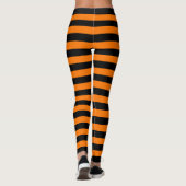 Halloween Black Orange Stripes Party Leggings (Rückseite)