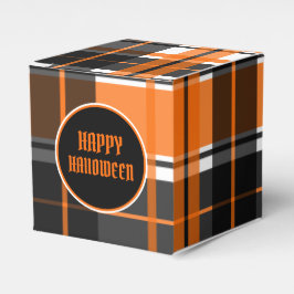 Halloween Black Orange und White Kariert Geschenkschachtel