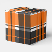 Halloween Black Orange und White Kariert Geschenkschachtel (Rückseite)