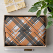 Halloween Black Orange und White Kariert Seidenpapier (Geschenk)