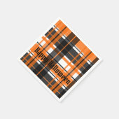 Halloween Black Orange und White Kariert Serviette (Ecke)