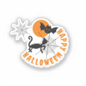 Halloween Black & Orange Vinyl Sticker, kundenspez Aufkleber (Vorderseite)