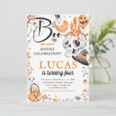 Halloween Black Orange Watercolor Einladung (Stehend Vorderseite)