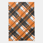 Halloween Black Orange White Kariert Geschirrtuch (Vertikal)