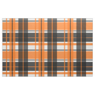 Halloween Black Orange White Kariert Stoff