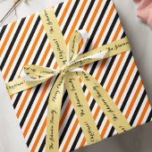 Halloween Black Orange White Stripes Patterngesche Geschenkpapier