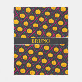 Halloween Black Pink Minimal Muster Fleecedecke (Vorderseite)