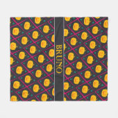 Halloween Black Pink Minimal Muster Fleecedecke (Vorderseite (Horizontal))