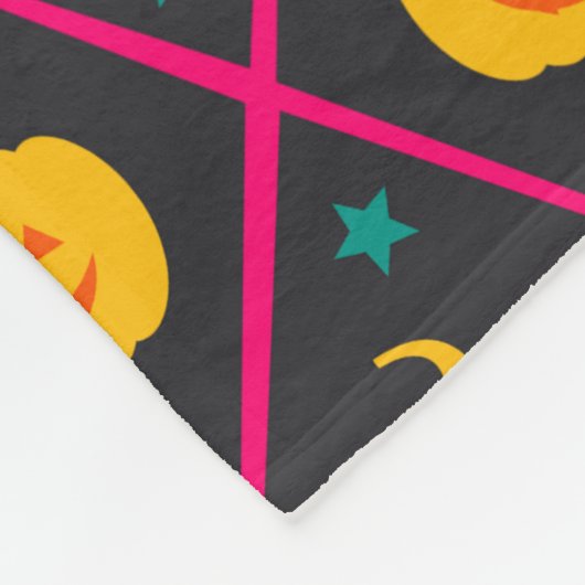 Halloween Black Pink Minimal Muster Fleecedecke (Ecke)