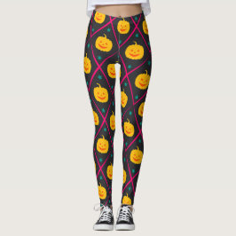 Halloween Black Pink Minimal Muster Leggings