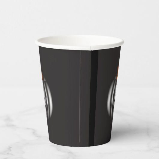 Halloween black pumpkin  pappbecher (Rechts)