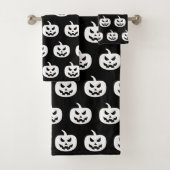 Halloween Black Pumpkins Muster Spooky Beängstigen Badhandtuch Set (Insitu)