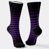 Halloween Black purple horizontal stripes ombre Socken (Gewinkelt)