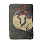 Halloween Black Red Spuk House Bat Full Moon Badematte (Vorderseite Vertikal)