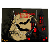 Halloween Black Red Spuk House Bat Full Moon Große Geschenktüte (Rückseite)