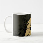 Halloween Black Red Spuk House Bat Full Moon Kaffeetasse (Links)