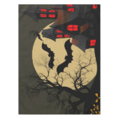 Halloween Black Red Spuk House Bat Full Moon Tischdecke (Vorderseite)