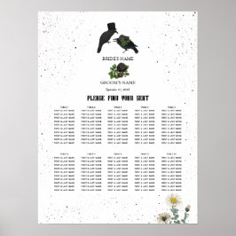 Halloween Black Rose Crows Hochzeitsskizze Poster