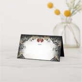 Halloween Black Rose Elegant Blank Platzkarte (Vorderseite)