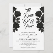 Halloween Black Rose Gothic Wedding Einladung (Vorderseite)