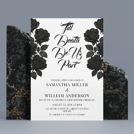 Halloween Black Rose Gothic Wedding Einladung