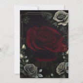 Halloween Black Rose Gothic Wedding Einladung (Rückseite)