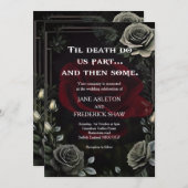 Halloween Black Rose Gothic Wedding Einladung (Vorne/Hinten)