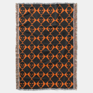 Halloween Black Skull Throw Blanket Decke