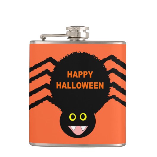 Halloween Black Spiask Flachmann (Vorderseite)
