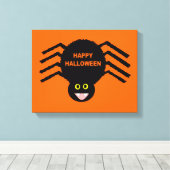 Halloween Black Spider Canvas Print Leinwanddruck (Insitu (Holzboden))