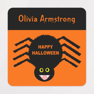 Halloween Black Spider Custom Kids Etiketten