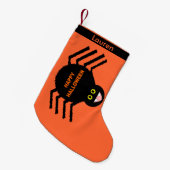 Halloween Black Spider Custom Strumpf Kleiner Weihnachtsstrumpf (Vorderansicht (hängend))