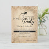 Halloween Black Spider Einladung (Stehend Vorderseite)