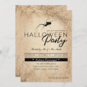 Halloween Black Spider Einladung (Vorne/Hinten)