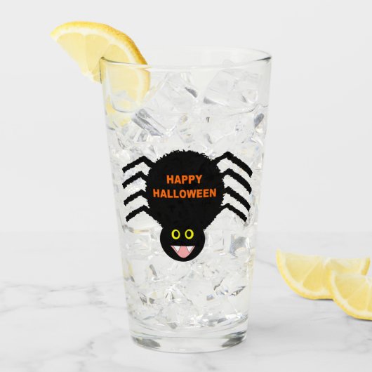 Halloween Black Spider Glas (Vorderseite Ice)