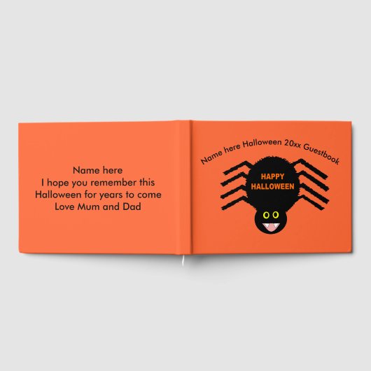 Halloween Black Spider Guestbook Gästebuch (Voll)