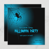 Halloween Black Spider im Web Einladung (Vorne/Hinten)