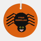 Halloween Black Spider Ornament Aus Glas (Rückseite)