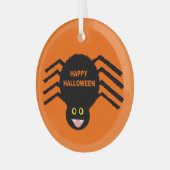 Halloween Black Spider Ornament Aus Glas (Vorderseite links)