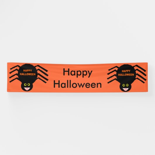 Halloween Black Spider Personalisiert Banner (Horizontal)