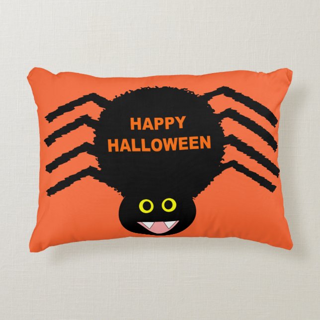Halloween Black Spider Pillow Dekokissen (Vorderseite)