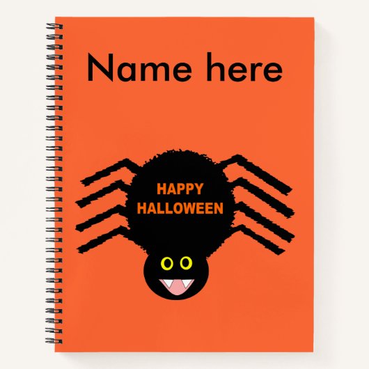 Halloween Black Spider Spiral Notebook Notizblock (Vorderseite)