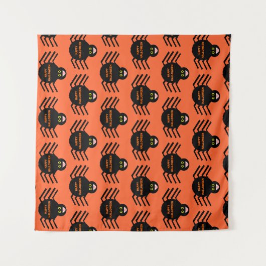 Halloween Black Spider Tapestry Wandteppich (Vorderseite)