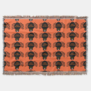 Halloween Black Spider Throw Blanket Decke