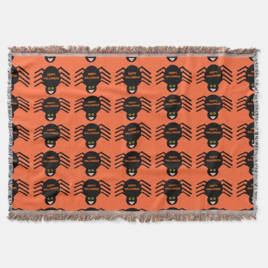 Halloween Black Spider Throw Blanket Decke (Vorderseite)