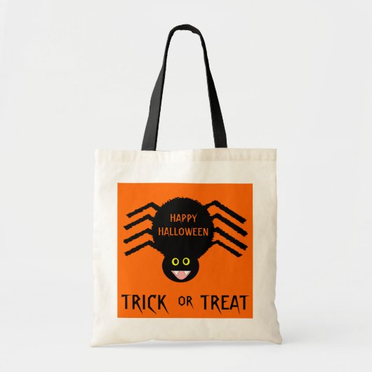 Halloween Black Spider Trick oder Treat Bag Tragetasche (Vorne)