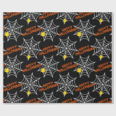 Halloween Black Spider Web Geschenkpapier (Flach)