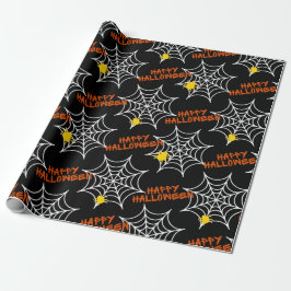 Halloween Black Spider Web Geschenkpapier